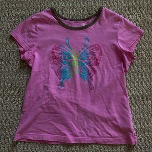 Trendy Y2K Butterfly Crop Top Kid's Girs Women Pink